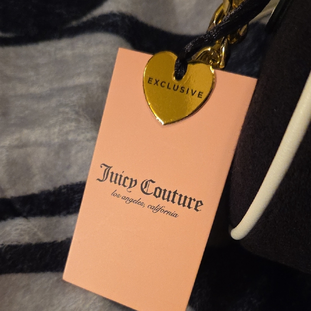 Juicy Couture NWT Black Satchel/Crossbody w/Gold-Tone Hardware & Tech Pouch - Picture 2 of 9